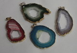 NGP1431 30*45mm - 45*55mm freeform plated druzy agate pendants