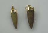 NGP1454 8*25mm - 10*35mm bullet agate gemstone pendants wholesale