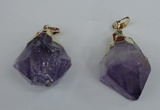 NGP1464 20*35mm - 25*40mm nuggets amethyst gemstone pendants