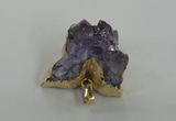 NGP1469 25*35mm - 30*40mm butterfly druzy amethyst gemstone pendants