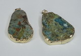 NGP1471 30*40mm - 40*50mm freeform chrysocolla gemstone pendants