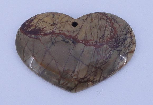 NGP148 2pcs 35*50mm heart fashion picasso jasper gemstone pendants