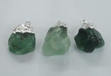 NGP1482 20*35mm - 25*45mm nuggets green fluorite pendants