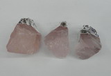 NGP1483 20*35mm - 25*45mm nuggets rose quartz pendants