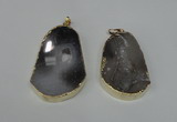 NGP1490 30*45mm - 40*50mm freeform plated druzy agate pendants