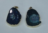 NGP1492 30*45mm - 40*50mm freeform plated druzy agate pendants