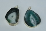 NGP1493 30*45mm - 40*50mm freeform plated druzy agate pendants