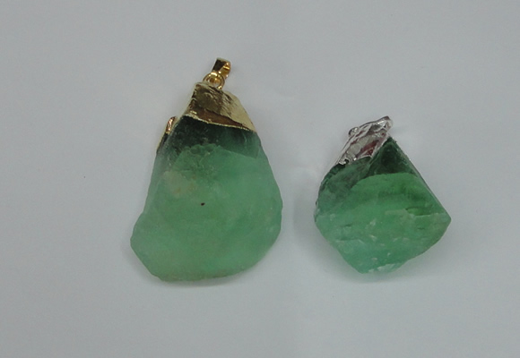 NGP1503 20*30mm - 25*50mm nuggets green fluorite pendants