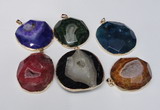 NGP1531 50*55mm - 55*60mm freeform druzy agate pendants