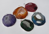 NGP1533 50*55mm - 55*60mm freeform druzy agate pendants