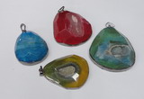 NGP1534 40*50mm - 50*60mm freeform druzy agate pendants