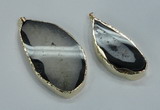 NGP1551 30*55mm - 40*70mm freeform druzy agate pendants