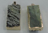 NGP1555 16*35mm - 18*40mm rectangle druzy agate pendants