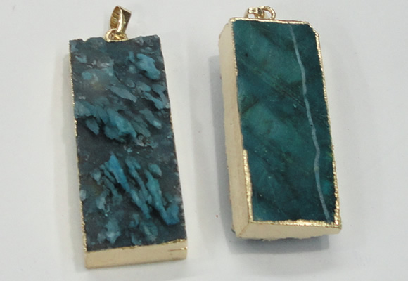 NGP1558 20*50mm - 22*50mm rectangle druzy agate pendants