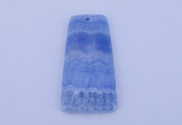 NGP156 2pcs 28*55mm trapezoid dyed blue lace agate gemstone pendants