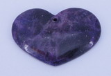 NGP160 2pcs 35*50mm heart kunzite gemstone pendants jewelry