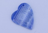 NGP165 2pcs 36*40mm heart dyed blue lace agate gemstone pendants