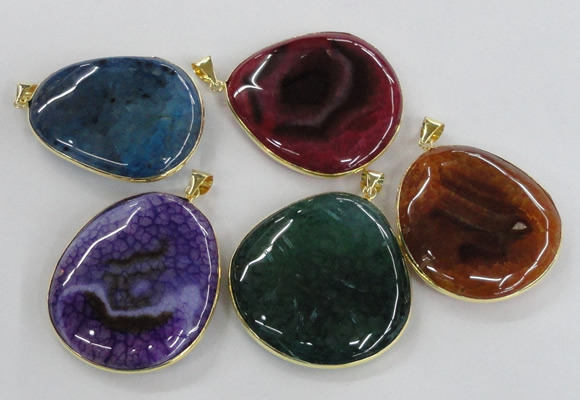 NGP1663 40*50mm - 45*55mm freeform agate gemstone pendants