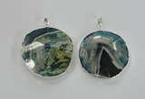 NGP1664 30*35mm - 35*40mm freeform agate gemstone pendants