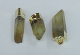 NGP1668 12*35mm - 18*50mm faceted nuggets lemon quartz pendants