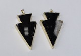 NGP1694 28*50mm - 30*55mm arrowhead agate gemstone pendants