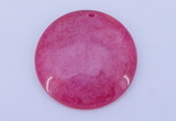 NGP170 2pcs 45mm flat round dyed white jade gemstone pendants