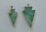 NGP1704 18*38mm - 27*47mm arrowhead australia chrysoprase pendants