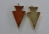 NGP1714 28*50mm - 30*55mm arrowhead agate gemstone pendants