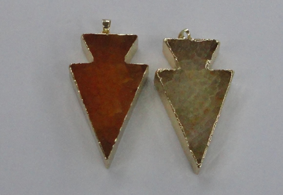 NGP1714 28*50mm - 30*55mm arrowhead agate gemstone pendants