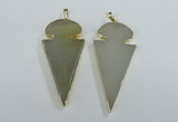 NGP1721 30*65mm arrowhead agate gemstone pendants wholesale