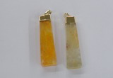 NGP1727 15*55mm trapezoid agate gemstone pendants wholesale