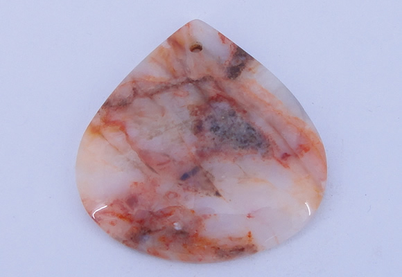 NGP173 2pcs 6*44mm flat teardrop rainbow agate gemstone pendants