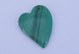 NGP174 2pcs 30*40mm heart synthetic malachite gemstone pendants