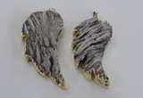 NGP1744 28*55mm - 30*65mm carved leaf druzy agate pendants