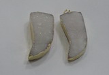 NGP1753 20*45mm oxhorn druzy agate gemstone pendants