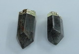 NGP1767 20*45mm - 25*50mm faceted nuggets green phantom quartz pendants