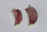 NGP1783 15*35mm - 20*45mm oxhorn druzy agate gemstone pendants