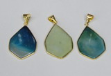 NGP1794 25*40mm freeform agate gemstone pendants wholesale