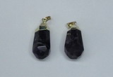 NGP1801 15*30mm - 12*35mm faceted nuggets amethyst pendants