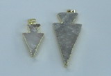 NGP1816 18*38mm - 28*45mm arrowhead druzy agate gemstone pendants