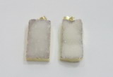 NGP1823 15*30mm - 20*35mm rectangle druzy agate pendants