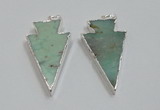 NGP1830 25*45mm arrowhead australia chrysoprase pendants