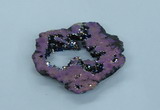 NGP1833 45*55mm - 55*60mm donut plated druzy agate pendants