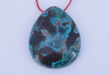 NGP185 30*38mm flat teardrop chrysocolla gemstone pendant jewelry