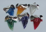 NGP1894 35*45mm - 38*55mm teeth-shaped agate gemstone pendants