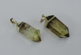 NGP1900 12*30mm - 15*35mm faceted nuggets lemon quartz pendants