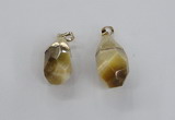 NGP1916 14*30mm - 15*35mm faceted nuggets golden tiger eye pendants