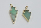 NGP1918 16*30mm - 20*38mm arrowhead australia chrysoprase pendants