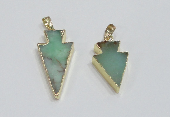 NGP1918 16*30mm - 20*38mm arrowhead australia chrysoprase pendants