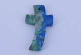 NGP192 31*52mm cross lapis & chrysocolla gemstone pendant jewelry